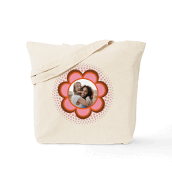 Shop Personalized Retro Flower Canvas Tote Bag