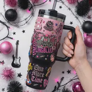 YUNGBLUD Stainless Steel Tumbler with Handle, Punk Rock Insulated Cup, Alternative Music Fan Gift