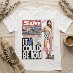 Vintage Tabloid Newspaper Graphic T-Shirt, Y2K Streetwear Tee, Retro Pop Culture Aesthetic Shirt, Harajuku Style Graphic